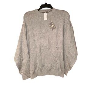 International Waters Mens Vtg Grey Crewneck Cotton Sweater Medium Classic NWT‎